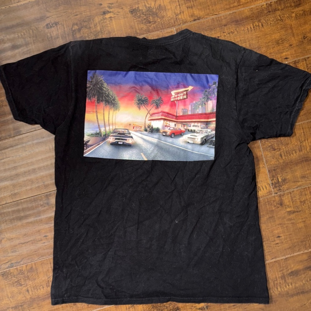 In And Out Burger California Black Graphic Tshirt Size L - Picture 3 of 4